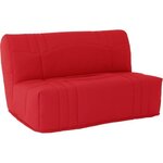 Banquette BZ - Tissu 100  Coton rouge - Couchage 140 x 190 cm - Classique - Moelleux