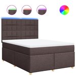 vidaXL Sommier à lattes de lit avec matelas Marron foncé 140x190 cm