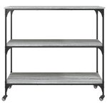vidaXL Chariot de cuisine sonoma gris 102x50x95 cm bois d'ingénierie