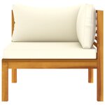 Canapé de jardin meuble extérieur 2 places et coussin crème bois d'acacia massif 02_0013221