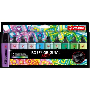 Etui carton de 10 Surligneurs BOSS ORIGINAL ARTY - couleurs froides x 5 STABILO