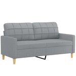 vidaXL Canapé 2 places avec oreillers gris clair 140 cm tissu