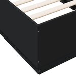 vidaXL Cadre de lit noir 75x190 cm bois d'ingénierie