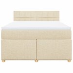 vidaXL Sommier à lattes de lit avec matelas Crème 140x200 cm Tissu