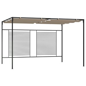 vidaXL Belvédère avec auvent rétractable 3x4x2 3 m Taupe 180 g/m²