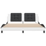 vidaXL Cadre de lit avec lumières LED blanc noir 180x200 cm similicuir