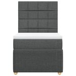 vidaXL Sommier à lattes de lit et matelas Gris foncé 90x190 cm Tissu