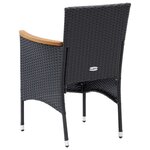 vidaXL Ensemble à manger de jardin coussins 7Pièces Résine tressée Noir