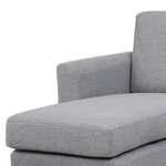 Canapé d‘angle reversible - Tissu gris clair avec piétement en bois naturel - L 197 x P 137 x 83 cm - NOLAN