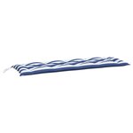 vidaXL Coussins de banc de jardin lot de 2 rayures bleues et blanches