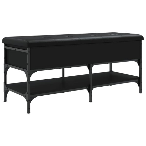 vidaXL Banc à chaussures noir 102x42x45 cm bois d'ingénierie
