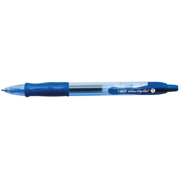 Stylo Roller Rétractable VELOCITY GEL Pointe Moyenne 0,7mm Bleu BIC