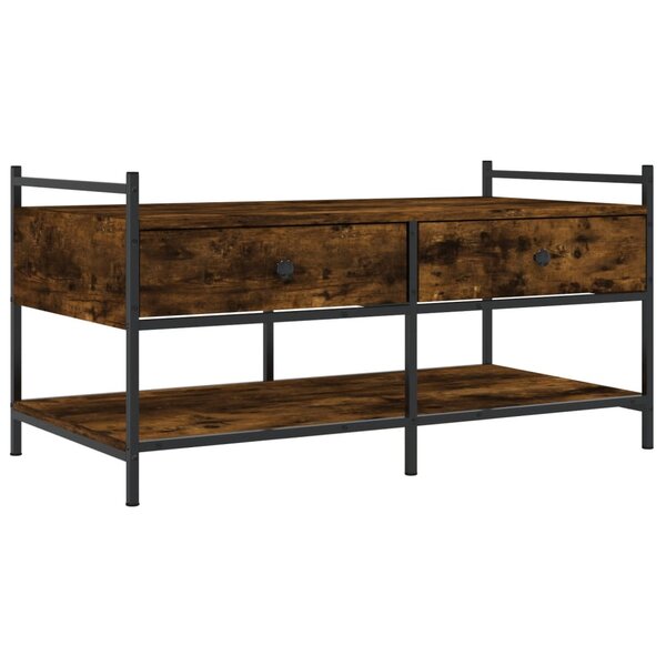 vidaXL Table basse chêne fumé 99x50x50 cm bois d'ingénierie