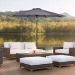 Parasol en métal rond polyester 180g/m² manivelle inclinable Ø 3 x 2 45 m gris