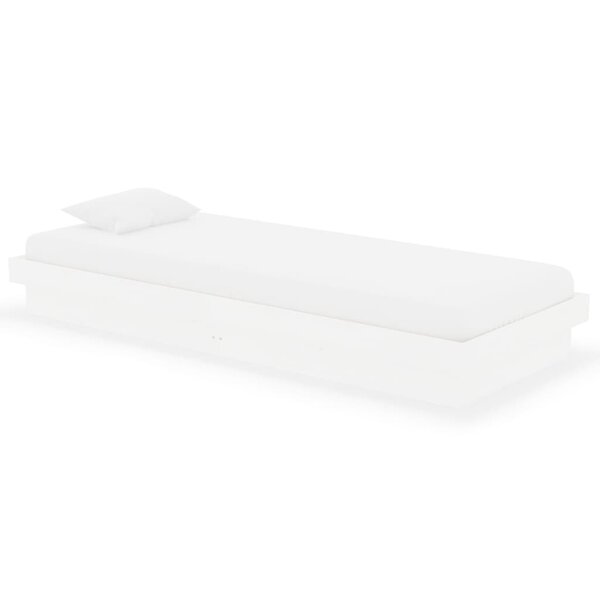 vidaXL Cadre de lit Blanc Bois massif 75x190 cm Petit simple