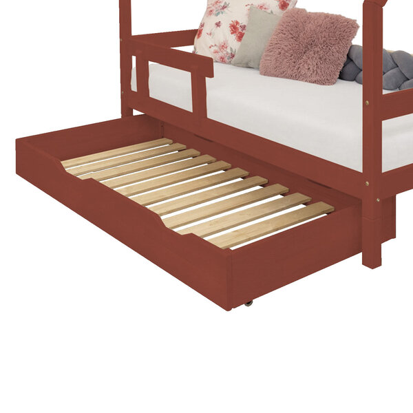 Tiroir de lit 80 x 180 avec sommier BUDDY - rouge brique