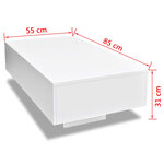 vidaXL Table basse blanc brillant