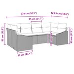 vidaXL Ensemble de canapé de jardin 6 pièces avec coussins Noir Poly Rattan