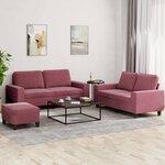 vidaXL Ensemble de canapés 3 Pièces rouge bordeaux tissu