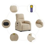 vidaXL Fauteuil inclinable de massage électrique crème
