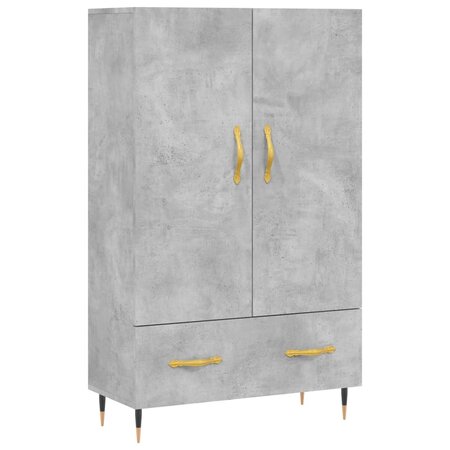 vidaXL Buffet haut gris béton 69 5x31x115 cm bois d'ingénierie