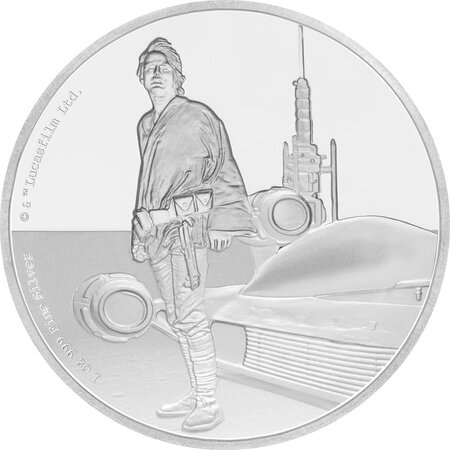 Pièce de monnaie 2 Dollars Niue 2017 1 once argent BE – Luke Skywalker