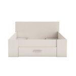 Lit adulte contemporain blanc mat - 140 x 190 cm