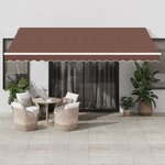 vidaXL Auvent rétractable automatique avec LED marron 450x350 cm