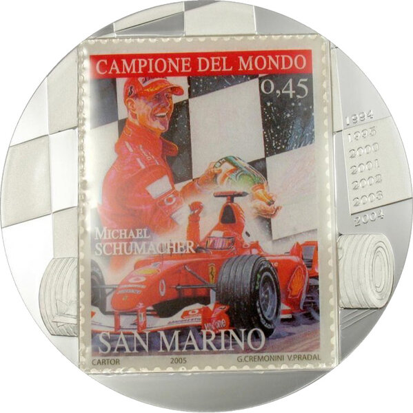 Pièce de monnaie en Argent 10 Francs g 62.2 (2 oz) Millésime 2007 MICHAEL SCHUMACHER