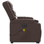 vidaXL Fauteuil inclinable de massage électrique marron similicuir