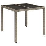 vidaXL Ensemble de bistro 3 Pièces avec coussins gris résine tressée