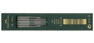 Boite de 10 mines TK 9071, noir foncé, dureté: 4H FABER-CASTELL