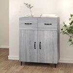 vidaXL Buffet sonoma gris 69 5x34x90 cm bois d'ingénierie