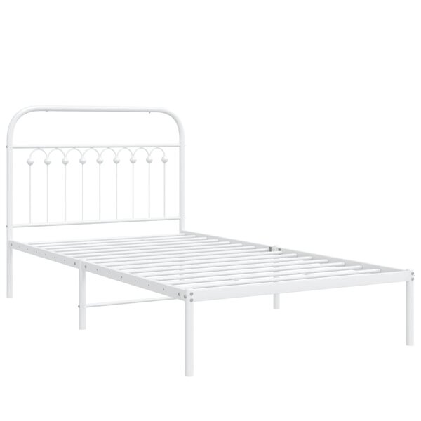 vidaXL Cadre de lit métal avec tête de lit blanc 100x200 cm
