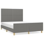 vidaXL Cadre de lit avec tête de lit Gris foncé 140x200 cm Tissu