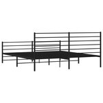 vidaXL Cadre de lit métal avec tête de lit/pied de lit noir 193x203 cm