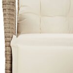 vidaXL Ensemble à manger de jardin avec coussins 5Pièces Beige poly rotin