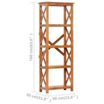 vidaXL Bibliothèque 60x30x160 cm Bois massif d'acacia et finition miel