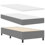 vidaXL Lit à Ressorts avec Matelas Gris 100x200 cm Tissu en Velours Côtelé