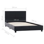 vidaXL Cadre de lit Noir Similicuir 100 x 200 cm