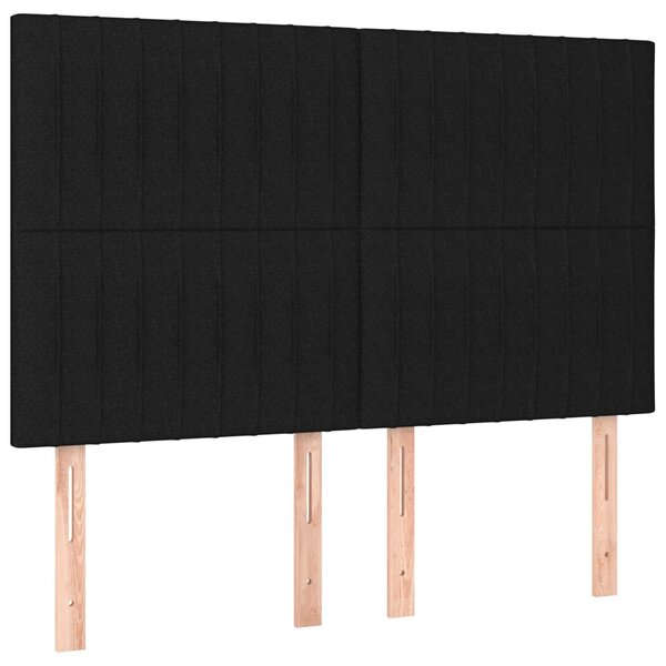vidaXL Têtes de lit 4 Pièces Noir 72x5x78/88 cm Tissu