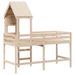 vidaXL Lit superposé et échelle et toit 90x190 cm bois de pin massif