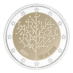2 euros commémorative Estonie 2020 - Traité de paix de Tartu.