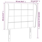 vidaXL Tête de lit avec oreilles Taupe 93x23x118/128 cm Tissu