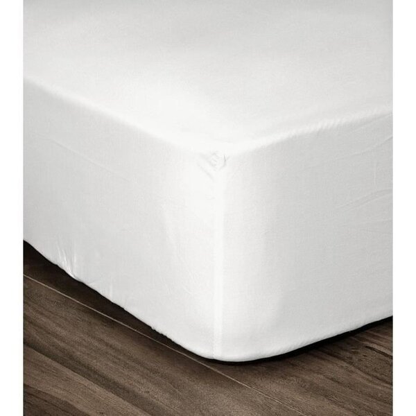 Drap Housse 100  coton 180 x 200 x 25 cm blanc