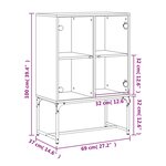 vidaXL Armoire latérale avec portes en verre chêne sonoma 69x37x100 cm