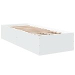 vidaXL Cadre de lit blanc 100x200 cm bois d'ingénierie