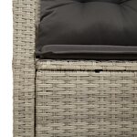 Sofa de jardin 2 places avec coussins en poly rattan gris