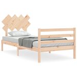 vidaXL Cadre de lit avec tête de lit 90x200 cm bois massif