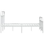 vidaXL Cadre de lit métal avec tête de lit/pied de lit blanc 183x213cm